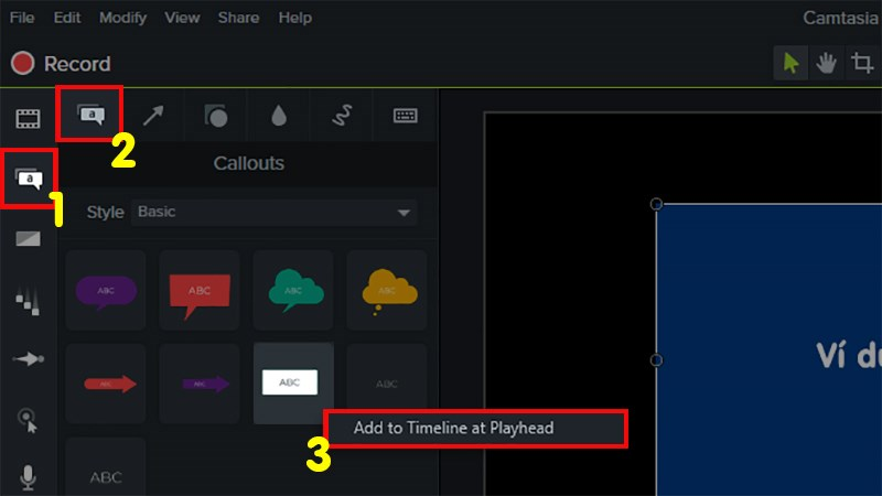 Chọn kiểu chữ (kiểu Text Box)