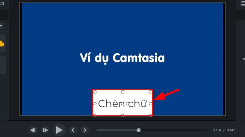 Nhập nội dung chữ và di chuyển vị trí