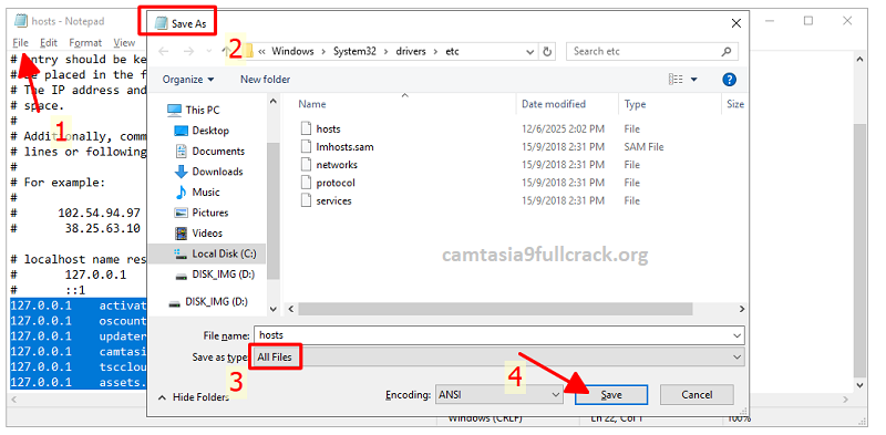 File > Save As > All Files > Save