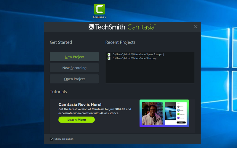 Sử dụng Camtasia 9 xuất video chất lượng